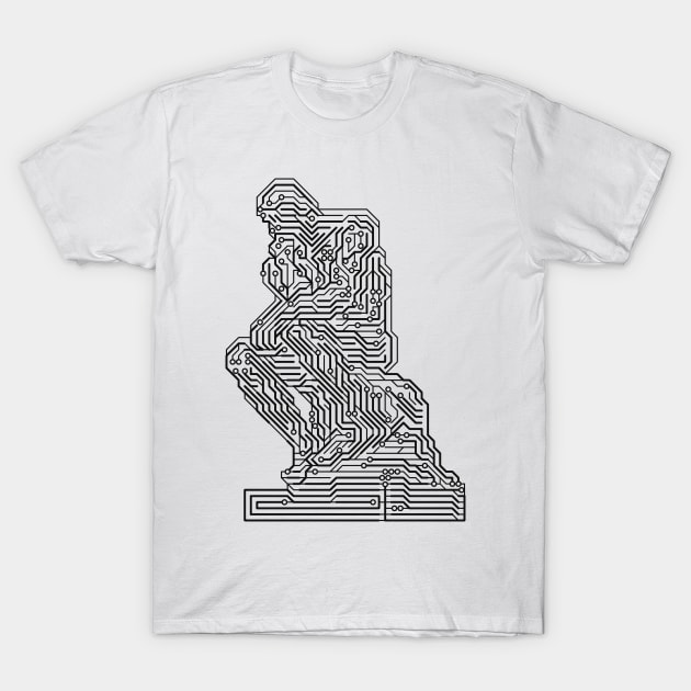 Thinker Chip Circuit Board T-Shirt by bulografik